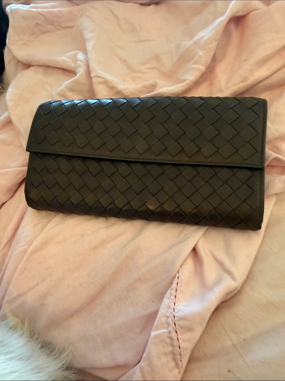 Bottega Veneta Black Intrecciato Leather Clutch